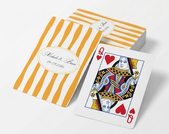 Personalized Playing Cards, Custom Wedding Favors for Guests, Anniversary Gift, Custom Couple Names & Date Deck, Bridal Shower Favor