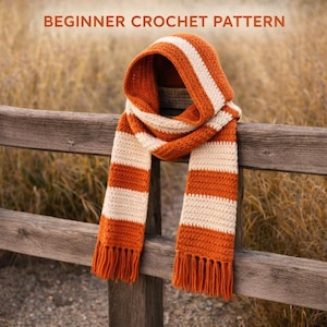 Sunset Breeze Hooded Scarf – Beginner Crochet PDF Tutorial, TikTok, Mila,Sophie Hood
