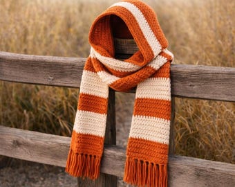 Sunset Breeze Hooded Scarf – Beginner Crochet PDF Tutorial, TikTok, Mila,Sophie Hood