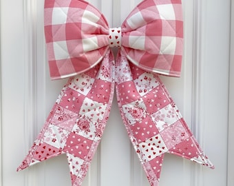 DIY Quilted Giant Bow Pattern PDF - 3 Style Door Bow Sewing Pattern, Confident Beginner Scrap Project Gift