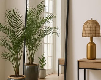 Full-Length Mirror – Elegant Arched BLACK Mirror for Home | Elegant Black Long Mirror Minimalist Style