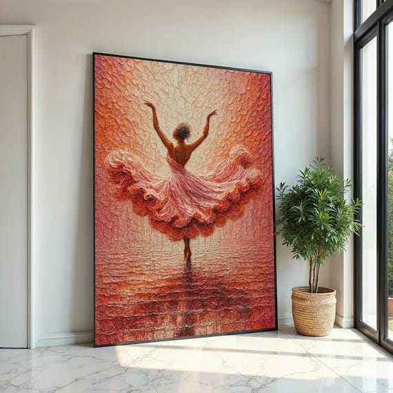 Elegant Ballerina Canvas, Dance Art Print, Ballet Wall Art, Canvas