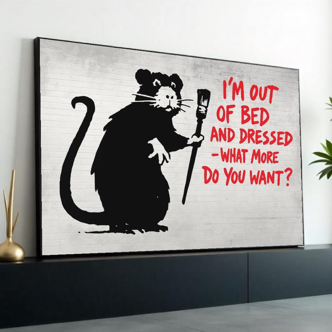 Rat Street Art Canvas, Urban Art Print, Graffiti Rat Poster, Wall Art ...