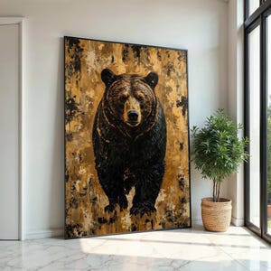 Majestic Bear Canvas, Animal Wall Art, Bear Wall Print, Wildlife Poster, Wall Art Canvas Design, Ready to Hang Decoration