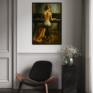 Elegant Pianist Canvas Art, Woman Playing Piano Wall Art, Classical Music Decor, Wall Art Canvas Design, Ready To Hang Decoration