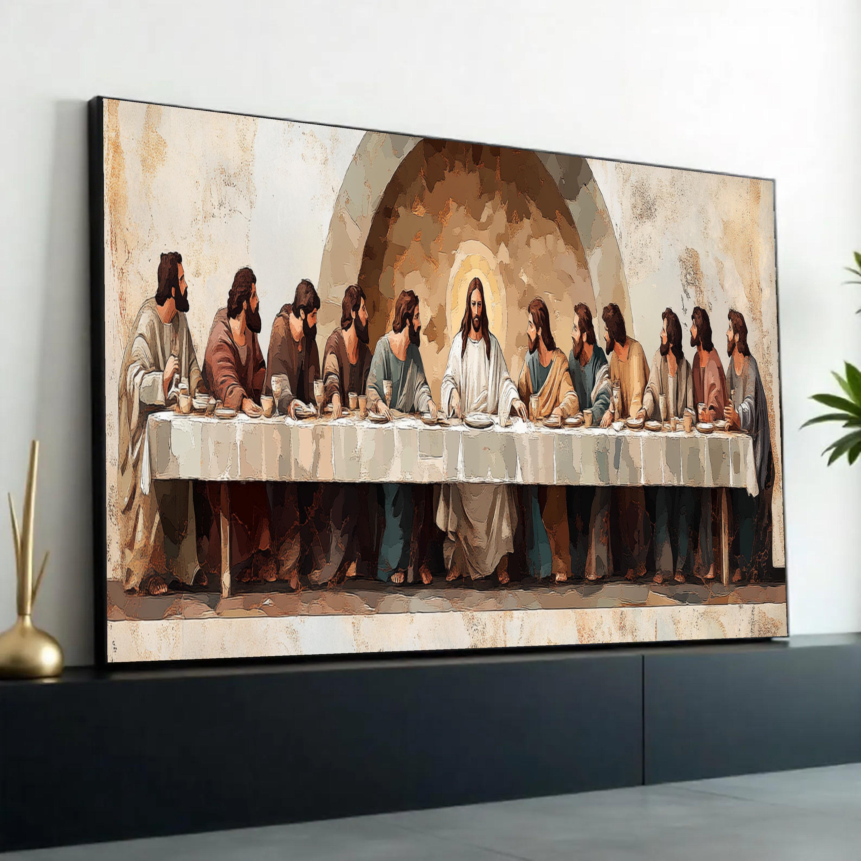 The Last Supper Canvas Wall Art, Jesus and Disciples Painting ...