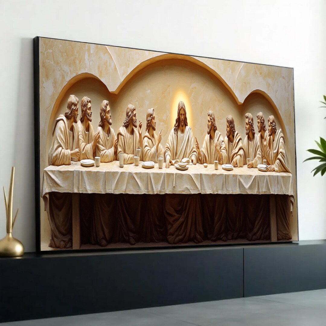 The Last Supper Canvas Wall Art, Religious Christian Decor, Jesus and ...