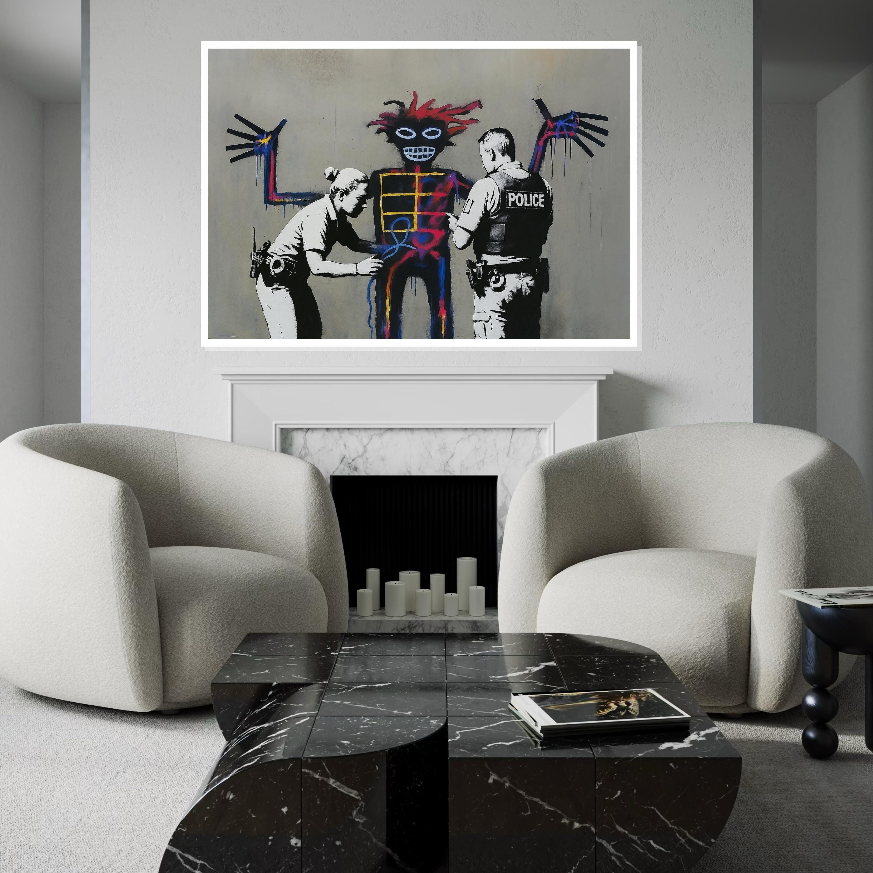 Police Graffiti Art Canvas, Abstract Street Poster, Urban Wall Art ...