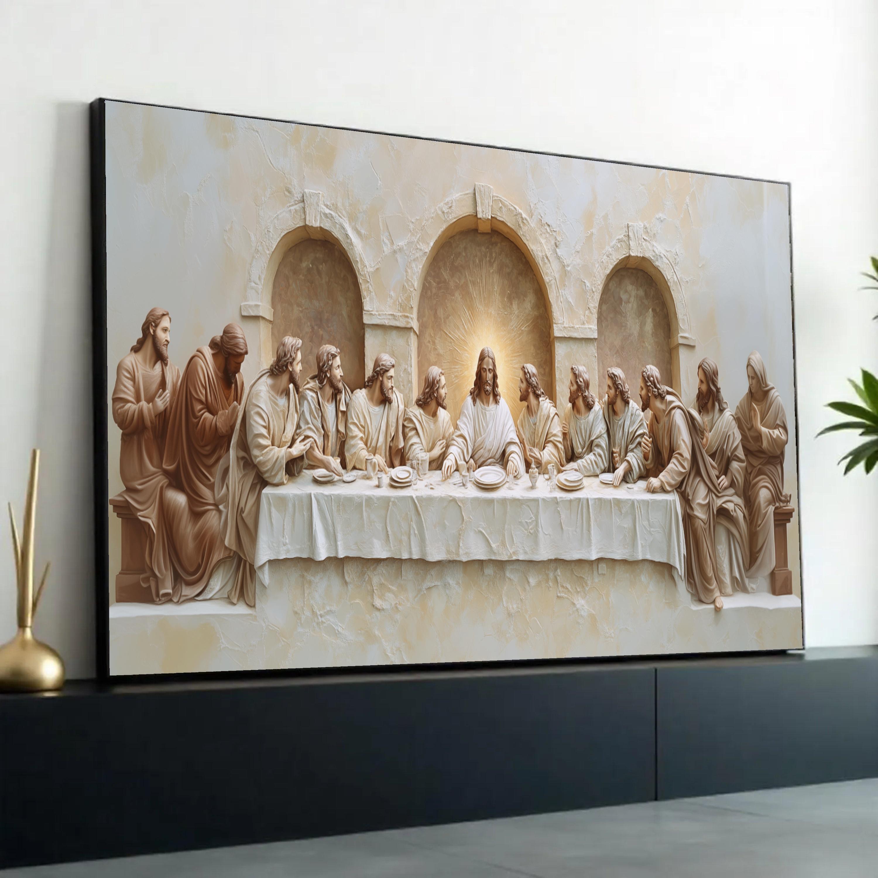 The Last Supper Canvas Wall Art, Religious Biblical Scene, Jesus and ...