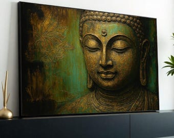 Boeddha canvas muurkunst, sereniteit Boeddha muurafdruk, decor zen kunst, spiritueel canvas, muurkunst canvas ontwerp, klaar om op te hangen decoratie