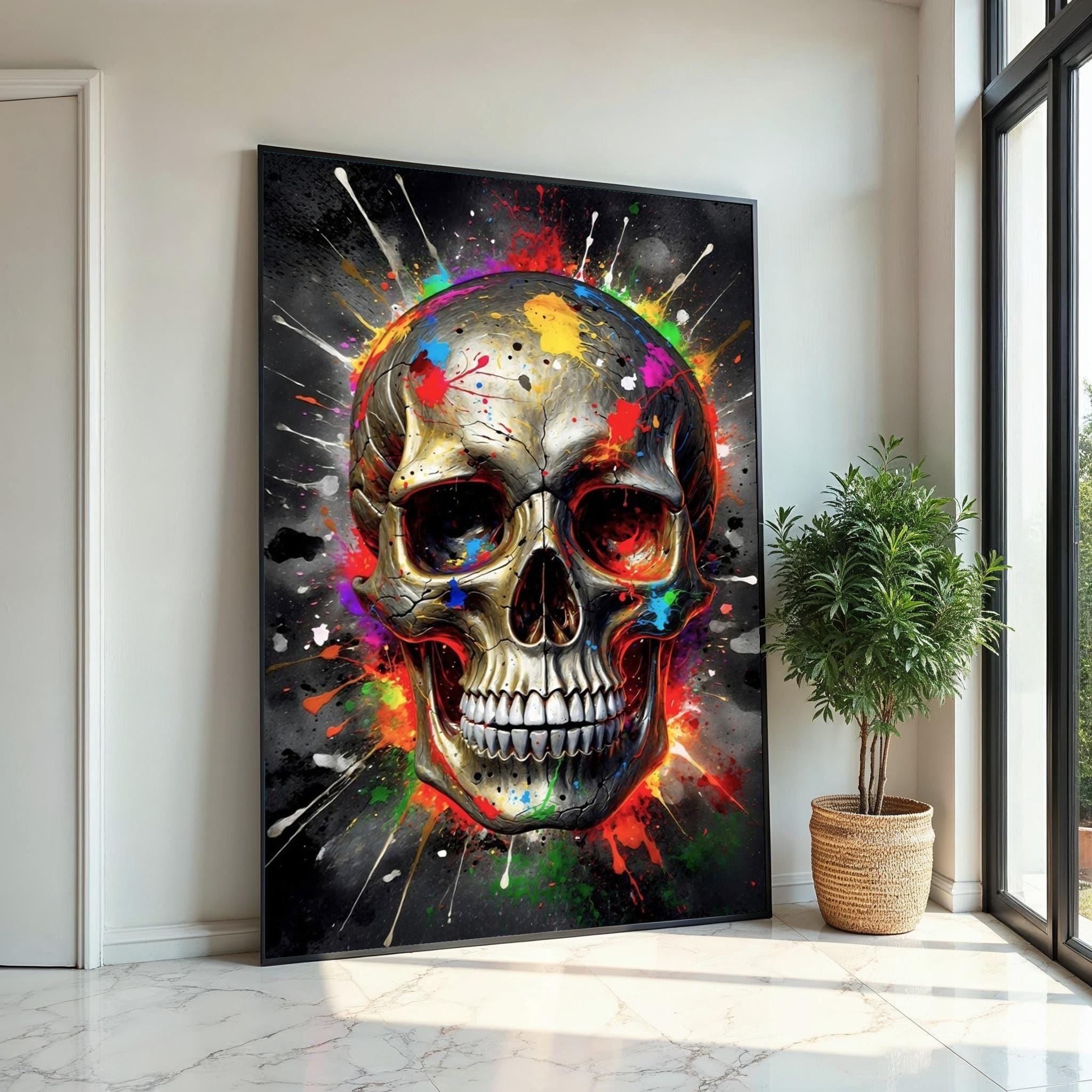 アート・デザイン・音楽 SKULLS IN CONTEMPORARY ART AND DESIGN Vibrant Skull Canvas Art, Colorful Skull Wall Decoration