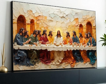Last Supper Canvas Art, Religious Wall Art, Jesus and Apostles Print, Jesus Wall Art Canvas, Ready to Hang, Spiritual Decor