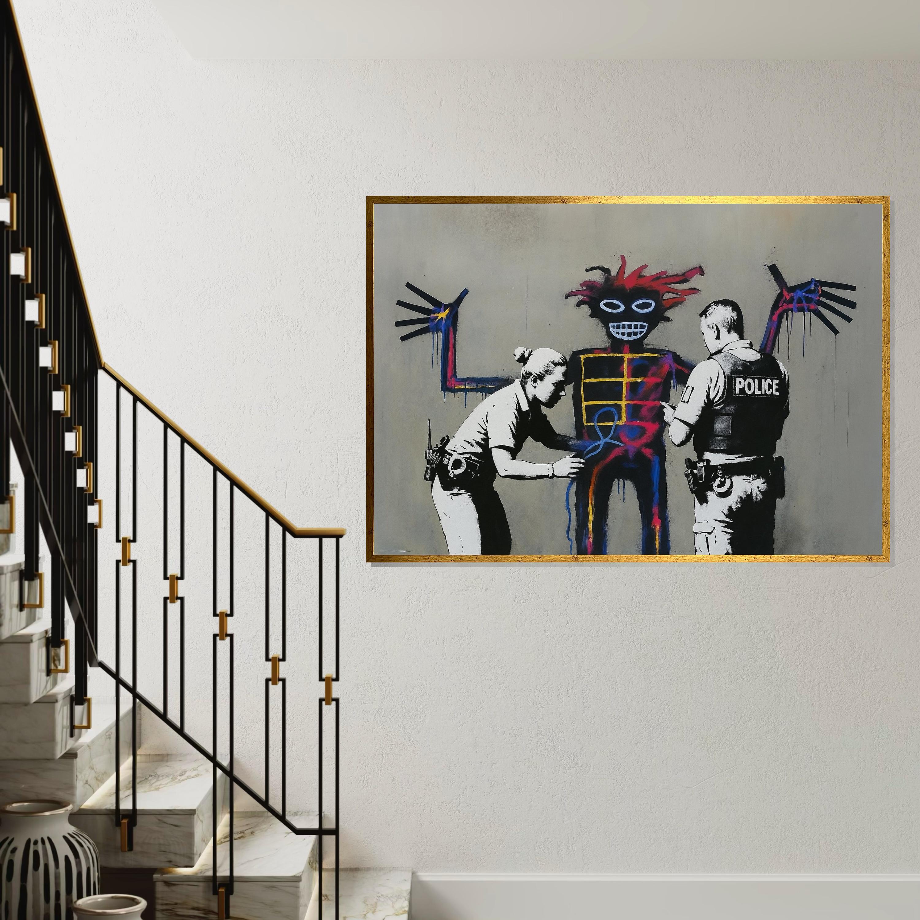 Police Graffiti Art Canvas, Abstract Street Poster, Urban Wall Art ...