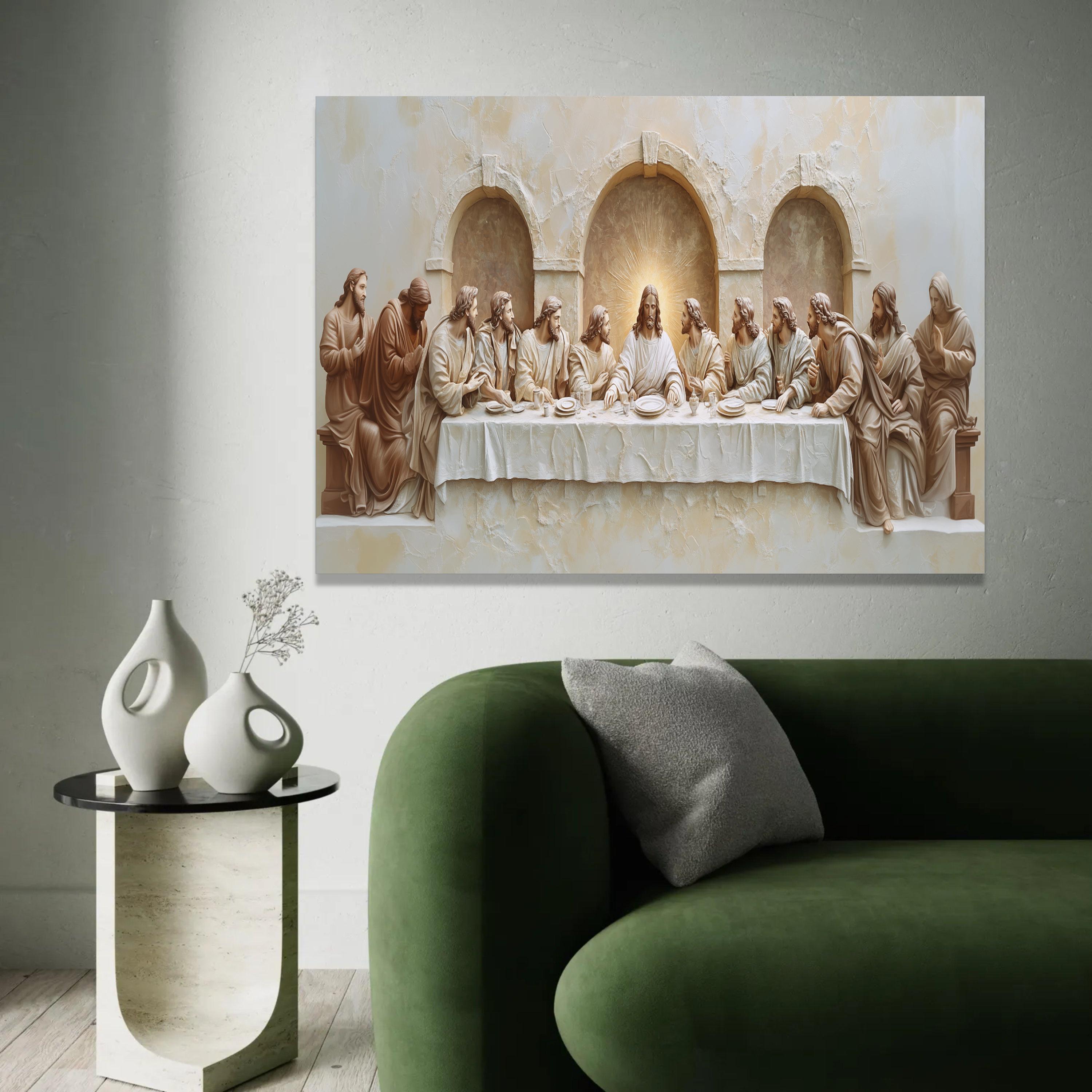 The Last Supper Canvas Wall Art, Religious Biblical Scene, Jesus and ...