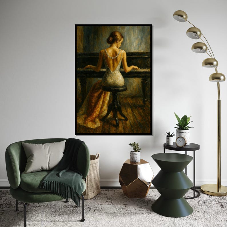 Elegant Pianist Canvas Art, Woman Playing Piano Wall Art, Classical Music Decor, Wall Art Canvas Design, Ready To Hang Decoration