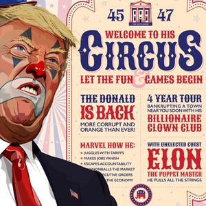 Funny Anti Trump Clown Show Circus Tee - Vintage Poster Design - Unisex Classic T-Shirt