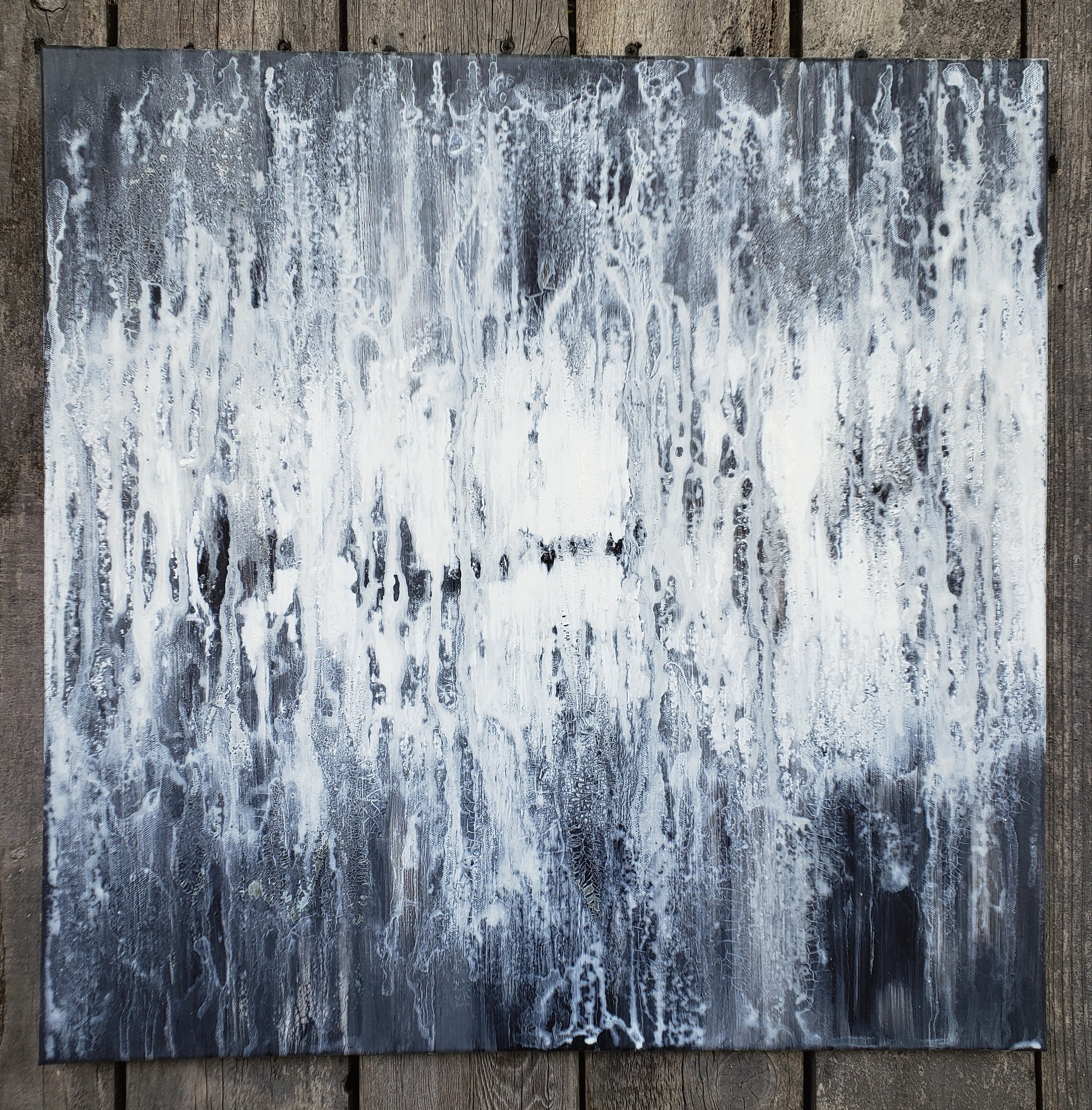 Original Abstract Texture Art By Amy Neal White Black Gray Minimalist Glitter Painting 12 X 16 Painting Art Collectibles Delage Com Br