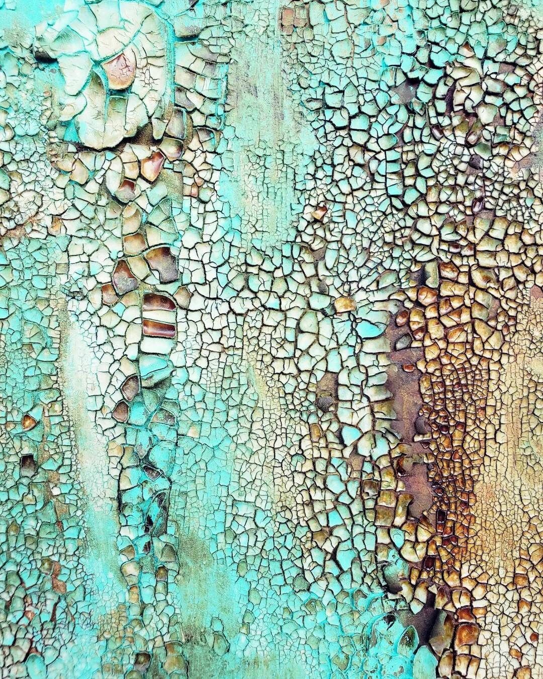 Rust Turquoise Abstract Texture Painting by Amy Neal, 20 X 24 Inch ...