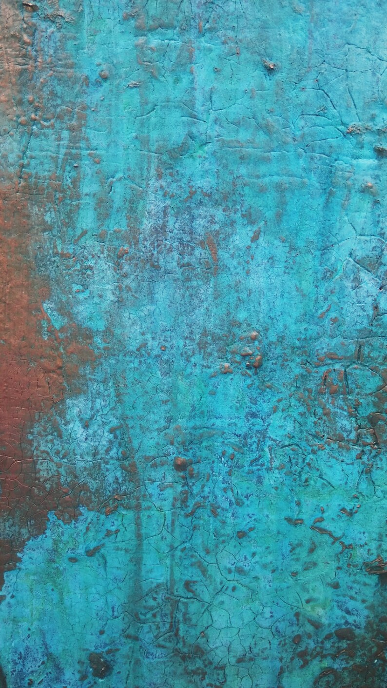 Texture de cuivre vert de gris peinture Turquoise Original Etsy