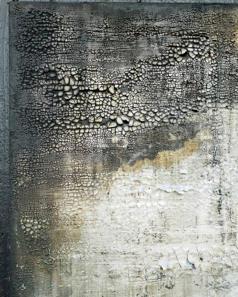 Blackened Gold Original Abstract Texture Painting By Amy Neal, 24 x 30 Inch Gold Leaf Contemporary Art image 9