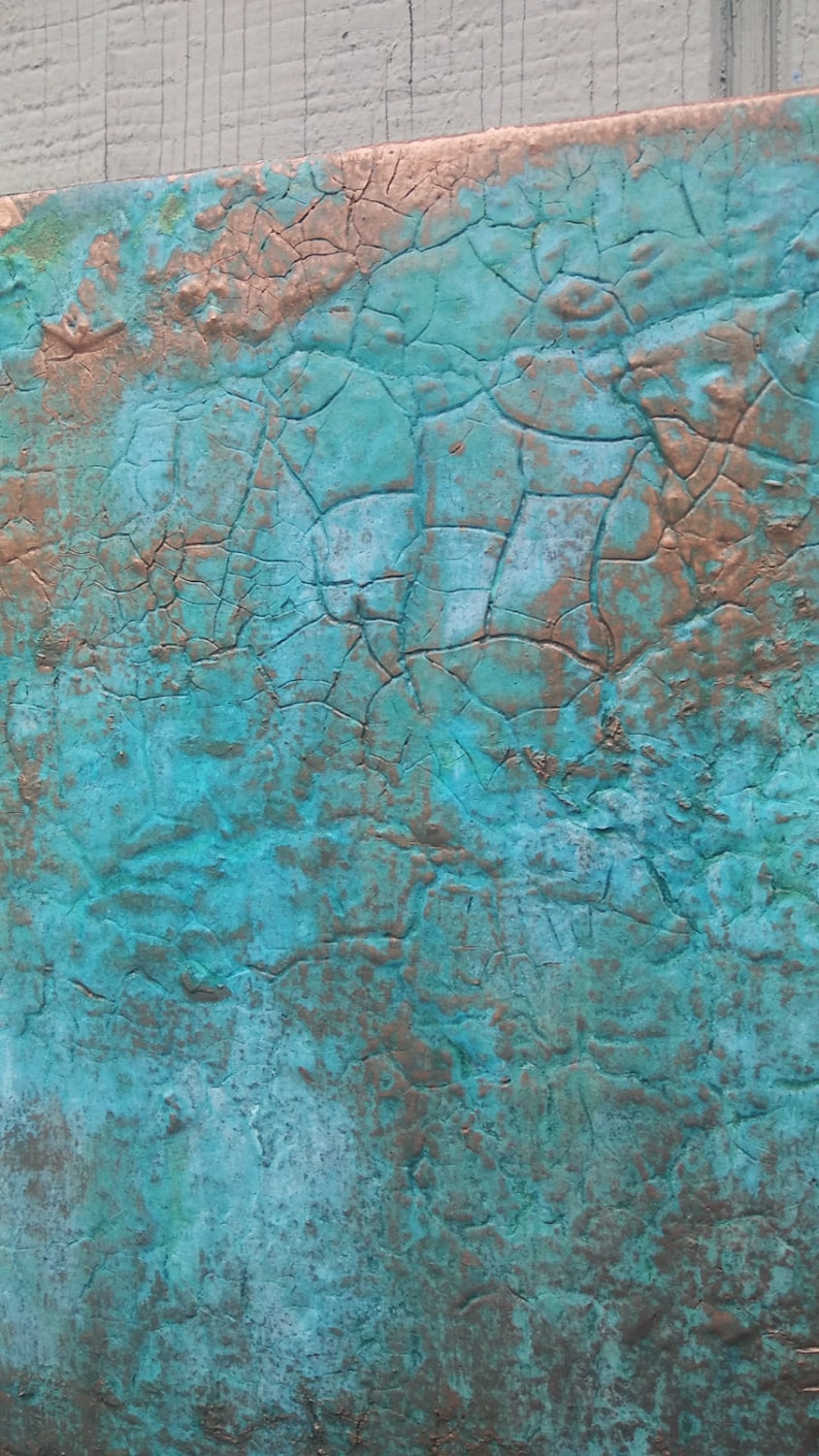 Texture de cuivre vert de gris peinture Turquoise Original Etsy