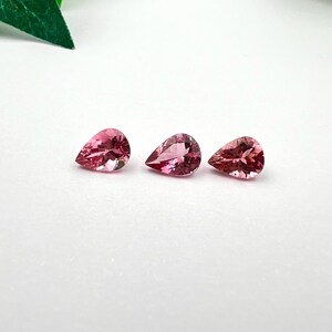 Set of 3 Pink Tourmaline Gemstones, Matching Pair, 2.91 Cts, 8x6mm, Perfect for Jewelry Design.