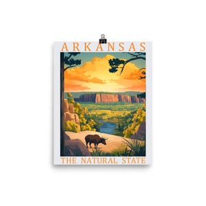 Arkansas 8x10 Poster – The Natural State Travel Wall Art | Vintage Style Arkansas Print | Nature & Wildlife Landscape Home Decor