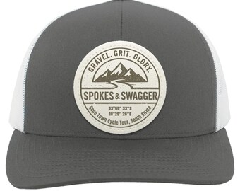 Cape Town Cycle Tour Hat – Distressed Trucker Cap with Leather Patch – Spokes & Swagger Road Riding Gift