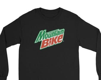 Mountain Bike Long Sleeve Shirt – Funny Cycling Tee | Unisex Biker Gift | Retro MTB Graphic Long Sleeve Top for Cyclists & Outdoor Lovers