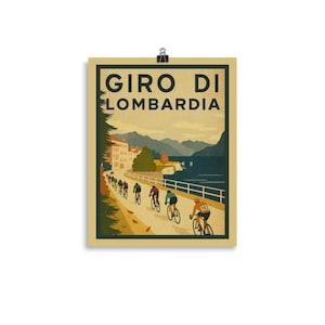 Giro di Lombardia Cycling Poster – 11x14 Vintage Italian Bicycle Race Wall Art – Retro Cycling Decor for Cyclists & Sports Enthusiasts