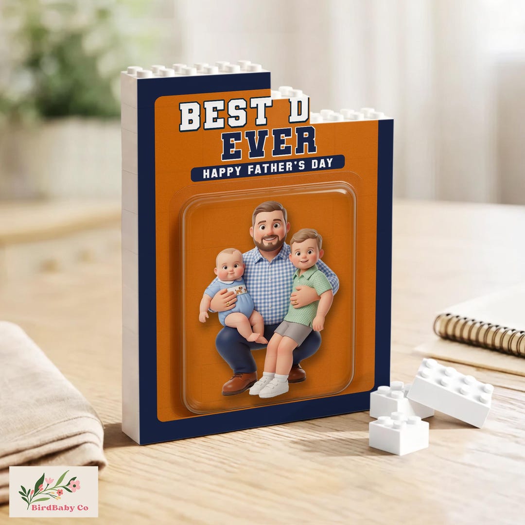 Father Block Custom Photo Building Block, Fathers Day Gift for Dad, Custom Photo Dad ...