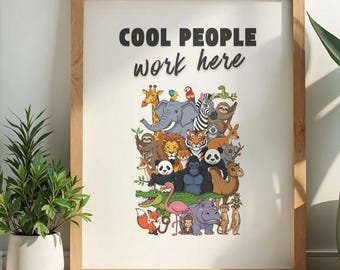 People Work Here Poster, Motivational Office Art (Digital Download)