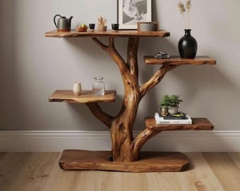 Ast Bücherregal Massivholz Stehregal Kunst Nachttisch Wohnaccessoire