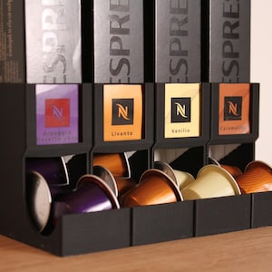 Nespresso Original Pod Dispenser with Label Slot | Sleek Coffee Pod Organizer | Custom Kitchen Storage Solution