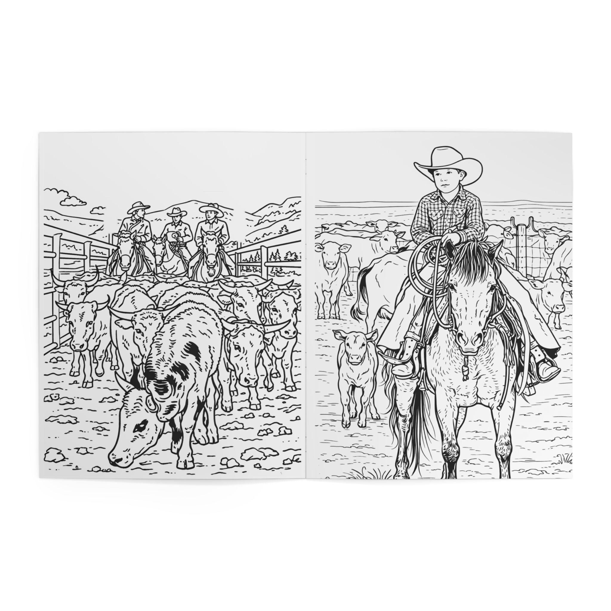 Coloring For Ranchers Little Ranchers Coloring Book | Western Ranch Kids Activity - Etsy