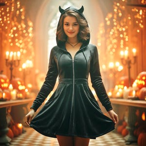 Dreamskull Women's Velvet Pencil Dress | Short Sleeve Crewneck, Knee Length, Bodycon Dress - View #10