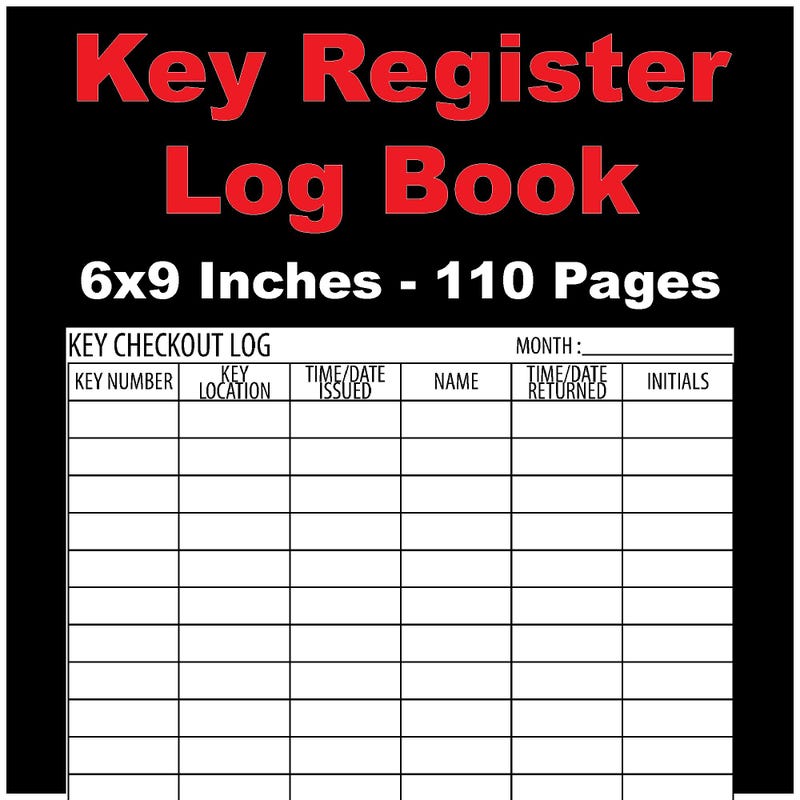 Key Control Log Book - Etsy