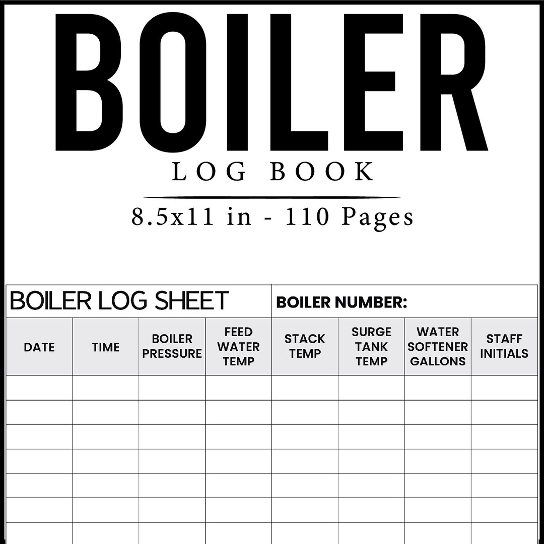 Boiler Log Book | Boiler Maintenance Log | Boiler Inspection Book ...
