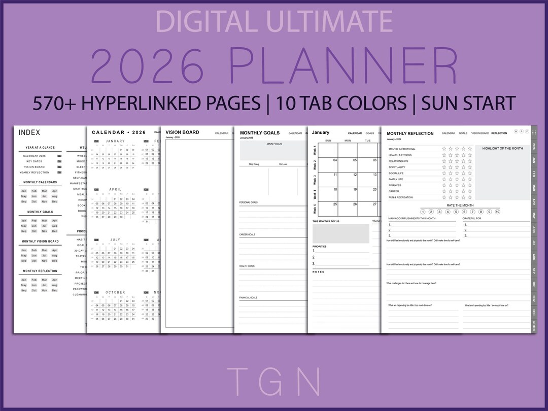 2026 Digital Planner: Minimalist iPad Goodnotes Planner (PDF) - Etsy