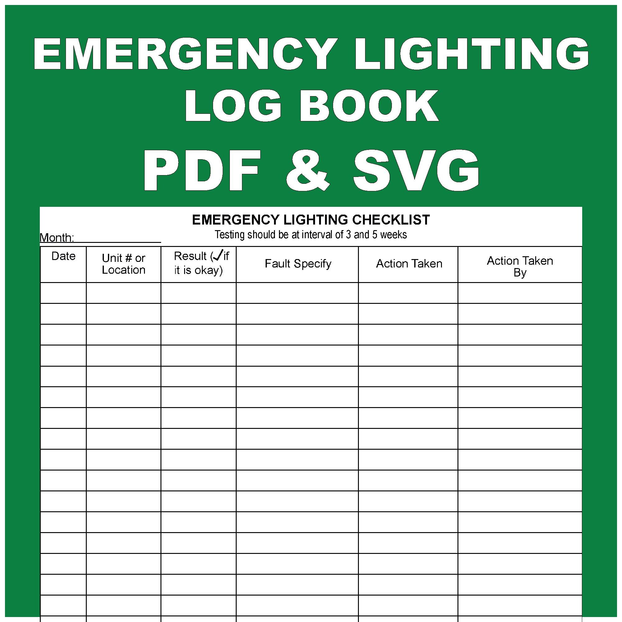 Emergency Lighting Log Book | Test Log Book | Emergency Light ...