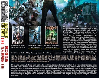 DVD Japanese Movie Full Metal Alchemist Live Action Movie 3 in 1