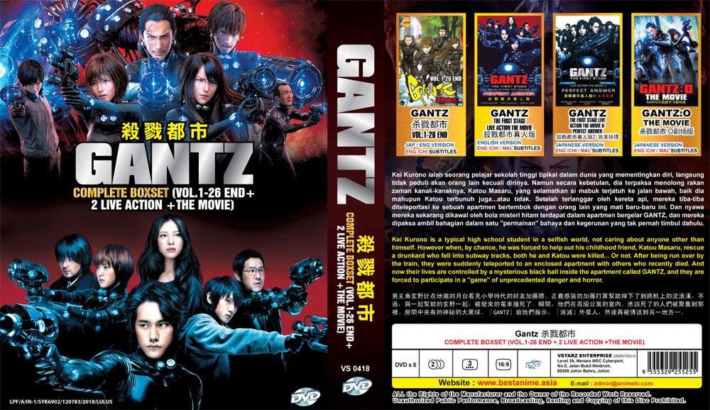 DVD Anime Gantz 杀戮都市 Complete Box Set Vol1-26 End + 2 Live