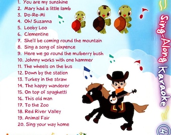 DVD Children Song Sing-along Karaoke 3 / 4 - Etsy Canada