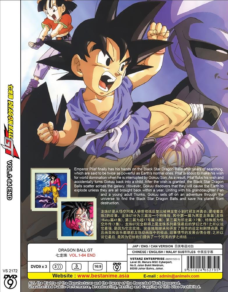 DVD Anime Dragon Ball GT 七龙珠 GT Vol. 1-64 End English Version