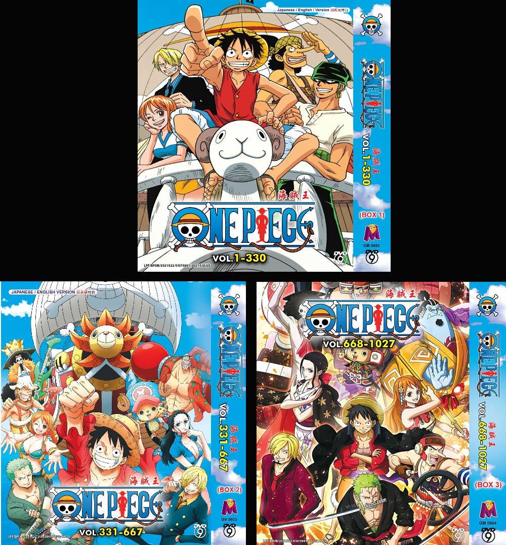 DVD Anime One Piece Box 1- 3 Vol.1-1027 Japanese Subtitle Region