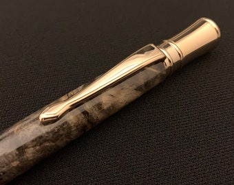 Turned Wood Pen - California Buckeye Burl with Gold Hardware