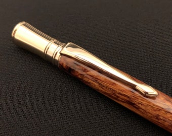 Turned Wood Pen - Arizona Desert Ironwood with Gold Hardware