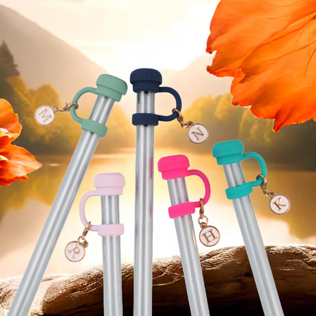 Leak-proof Straw Cap With Mini-letter String Decoration | Water Cup ...