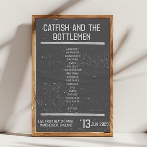 Catfish and The Bottlemen Heaton Park Setlist Poster - CATB Setlist Print - Catfish and The Bottlemen 2025 UK Tour