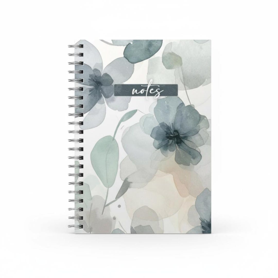 Soft Floral Notes Spiral Notebook, Handmade Journal, Soft Touch Cover ...